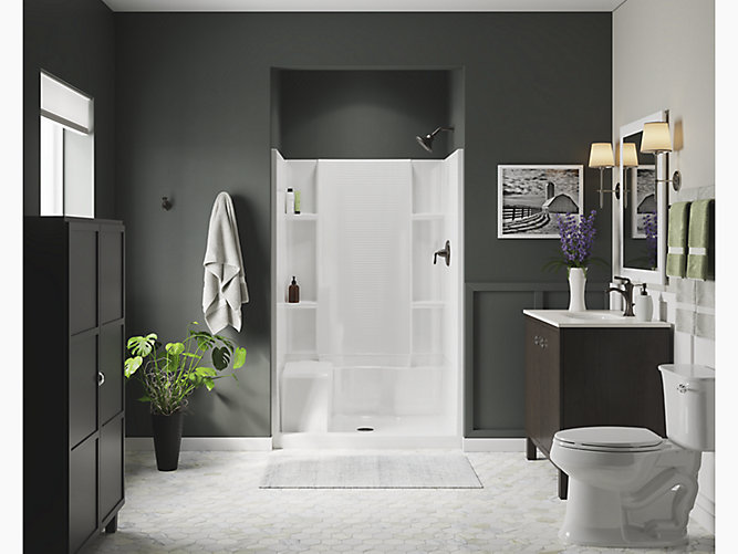 Shower Stall With Seat And Center Drain, Tiled Shower Stalls With Seats